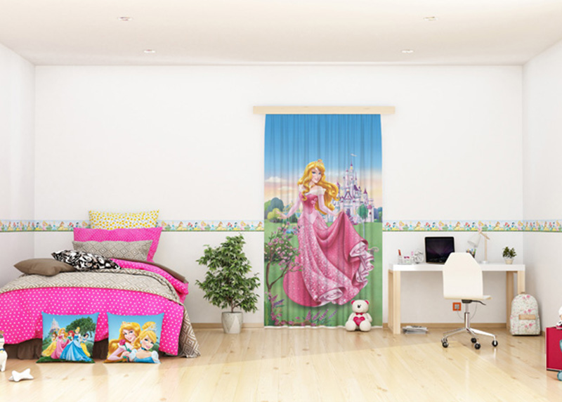 Princezna, Disney, závěs AG Design, 140 x 245 cm, 1 díl, pro dětské pokoje, FCPL 6114