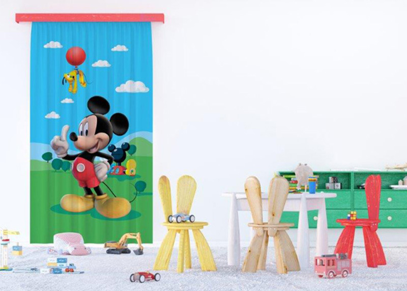 Mickey Mouse, Disney, závěs AG Design, 140 x 245 cm, 1 díl, pro dětské pokoje, FCPL 6141