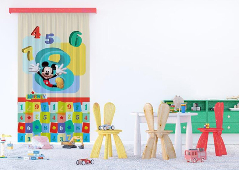 Mickey Mouse, Disney, závěs AG Design, 140 x 245 cm, 1 díl, pro dětské pokoje, FCPL 6143