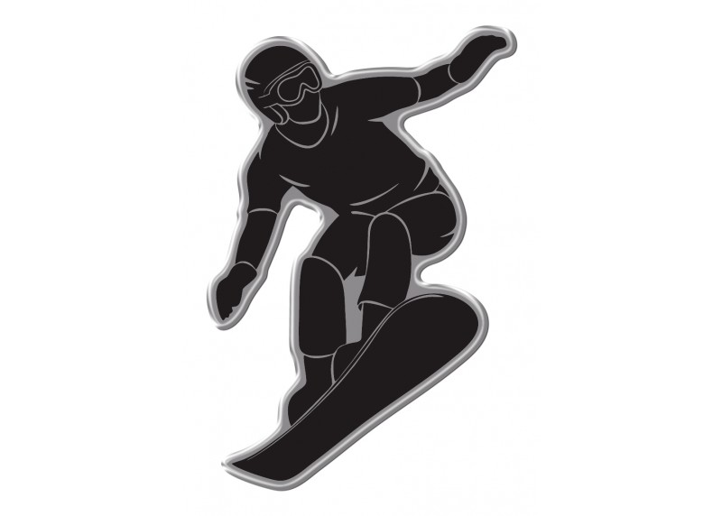 3D samolepka Snowboarding, 10x7 cm, A-S-9484