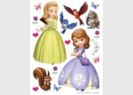Samolepka na zeď dětská DK 1777, Disney, Sofie První, Princezny Sofie a Amber se zvířátky, 65x85 cm