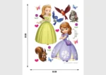 Samolepka na zeď dětská DK 1777, Disney, Sofie První, Princezny Sofie a Amber se zvířátky, 65x85 cm - Obrázek 3