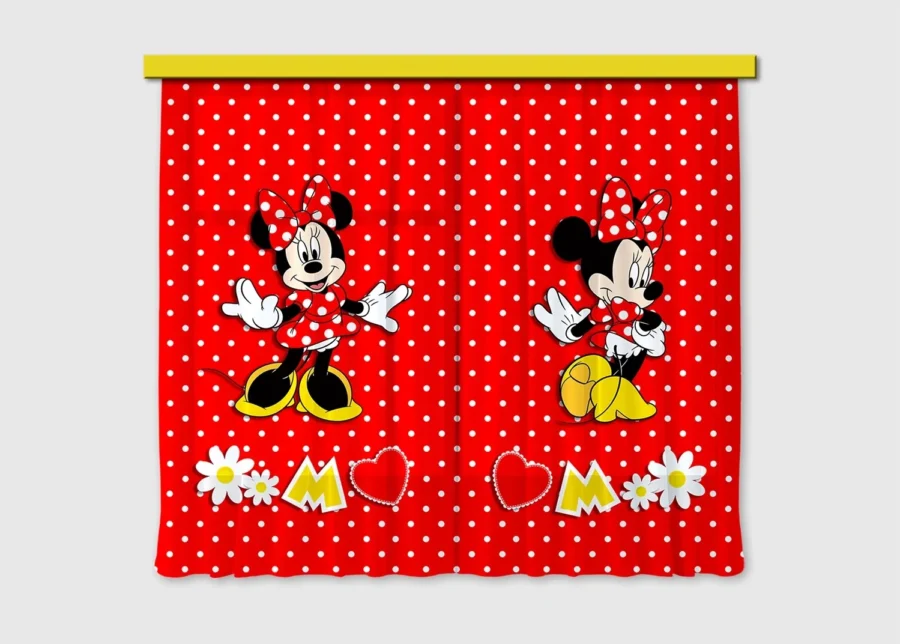 Myška Minnie fashionista, Disney, záclony , 180 x 160 cm, 2 díly, pro dětské pokoje, FCSXL 4377 - Image 1