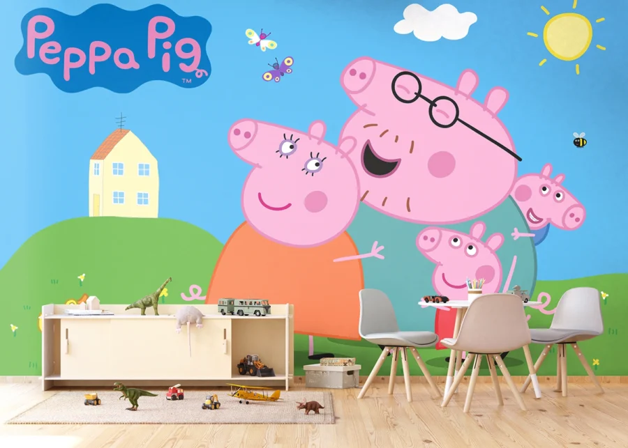 Dětská vliesová fototapeta na zed' Prasátko Peppa s Rodinou | 375 x 270 cm | FT5P 352201 - Image 5