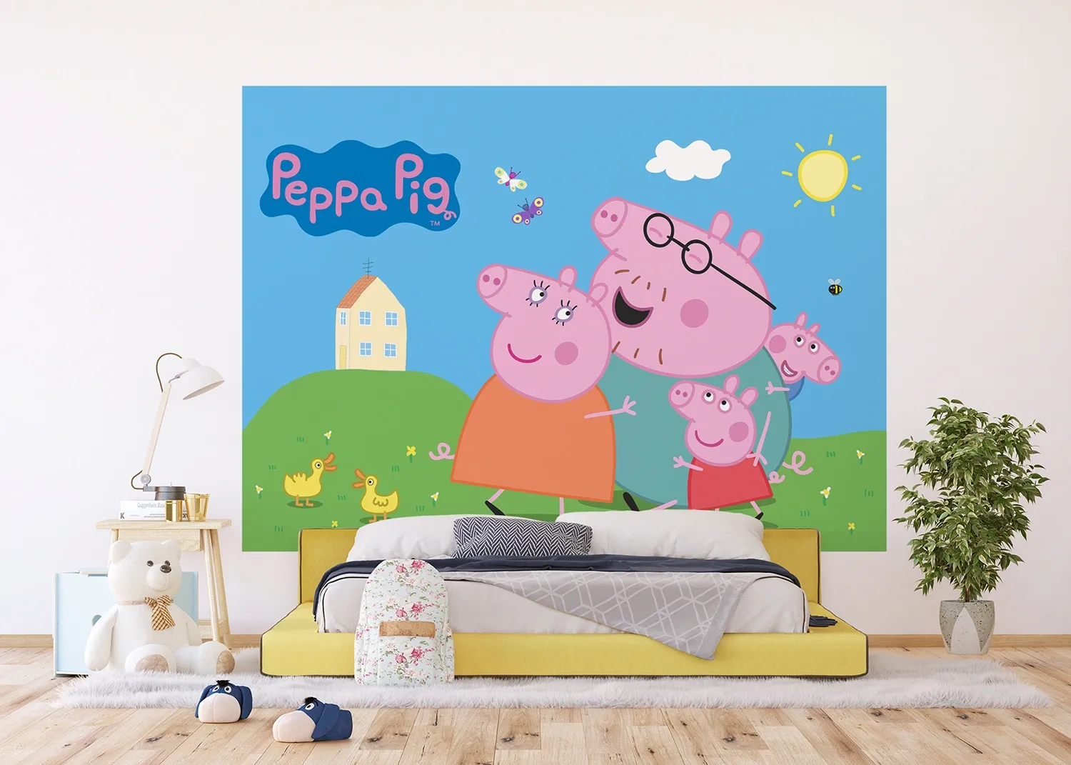 Dětská vliesová fototapeta na zed' Prasátko Peppa s Rodinou | 252 x 182 cm | FTDXL 1963