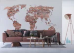 Vliesová fototapeta na zed' Cihlová Mapa Světa | 375 x 270 cm | FTNXXL 1240 - Obrázek 5