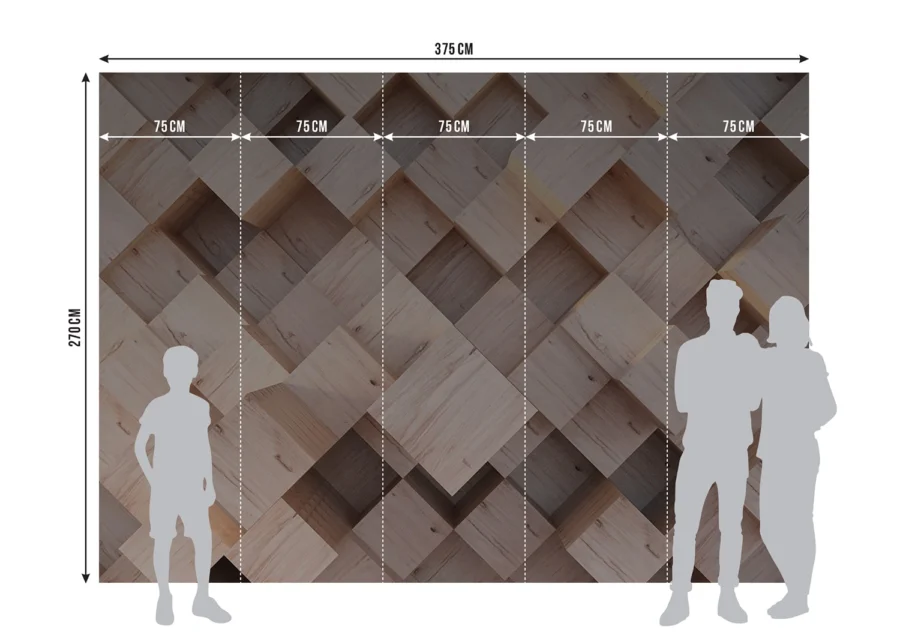 Vliesová fototapeta na zed' Dřevěné Kostky | 375 x 270 cm | FTNXXL 2496 - Image 9