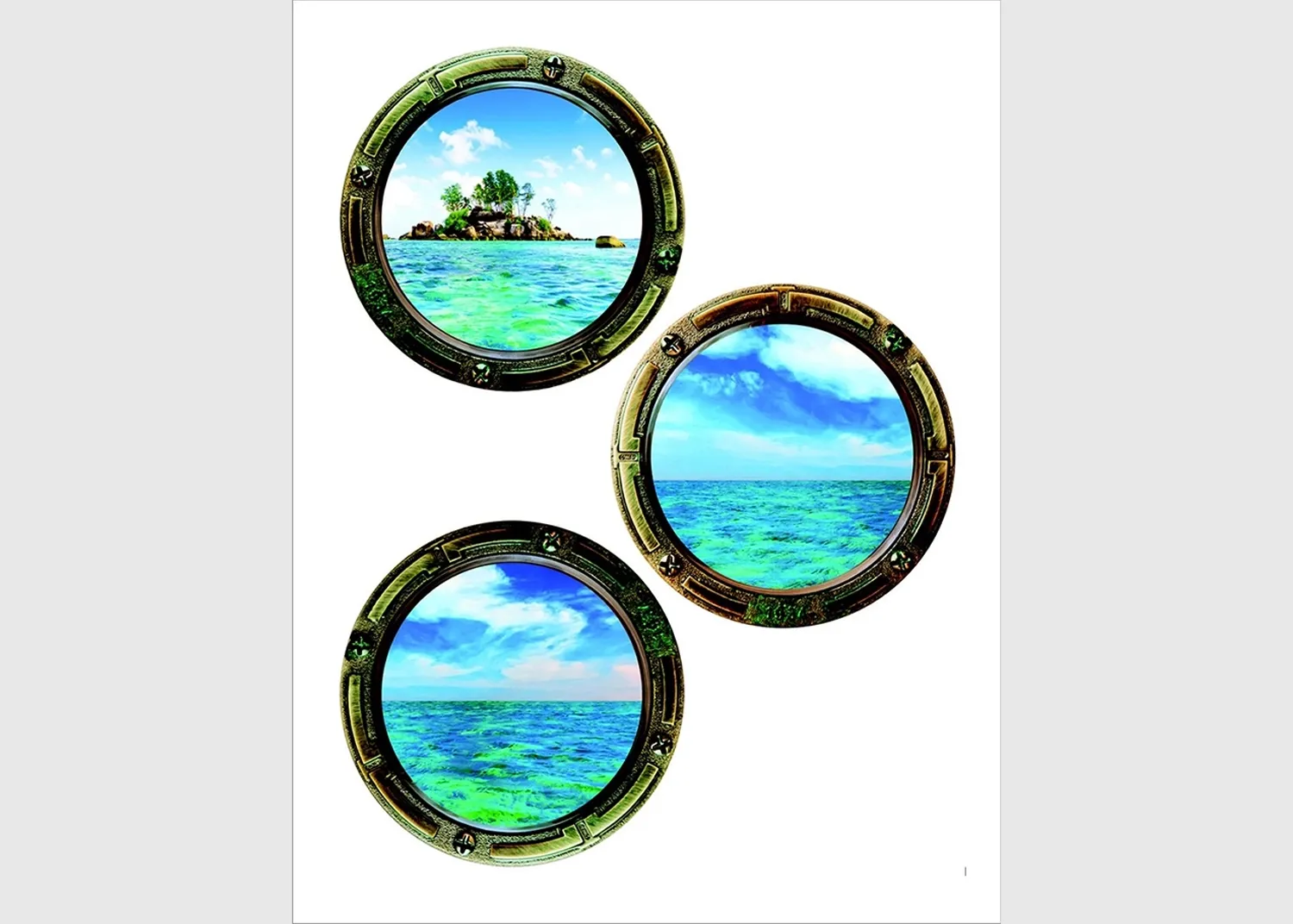 F_1030-1.webp Samolepka na zeď Pohled na Ostrov a Moře | 65 x 85 cm | F 1030