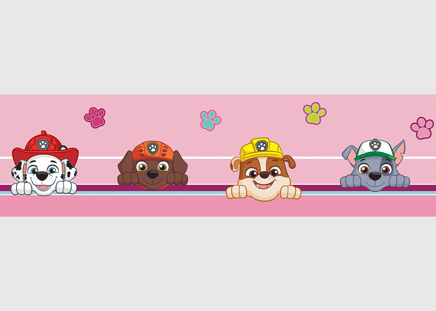 WBD_8005 Dětská samolepící bordura na zeď Tlapková Patrola Buď Šťastný | 5 m x 13.8 cm | WBD 8005