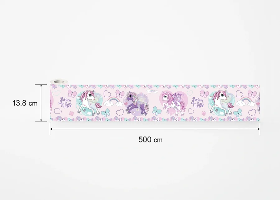 Dětská samolepící bordura na zeď Jednorožec | 5 m x 13.8 cm | WBD 8025 - Image 6