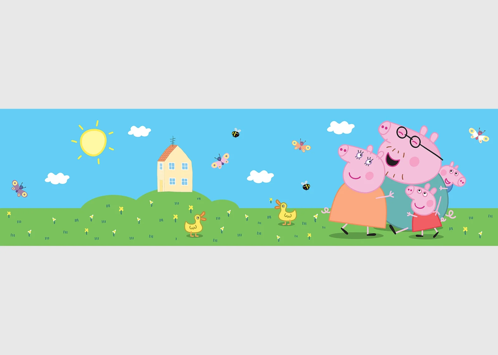 Dětská samolepící bordura na zeď Prasátko Peppa | 5 m x 13.8 cm | WBD 8191