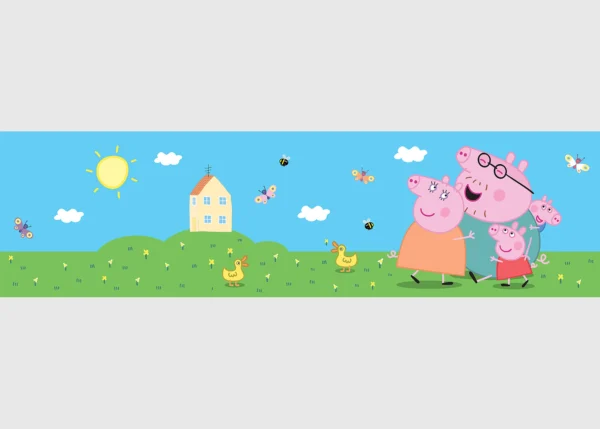 Dětská samolepící bordura na zeď Prasátko Peppa | 5 m x 13.8 cm | WBD 8191