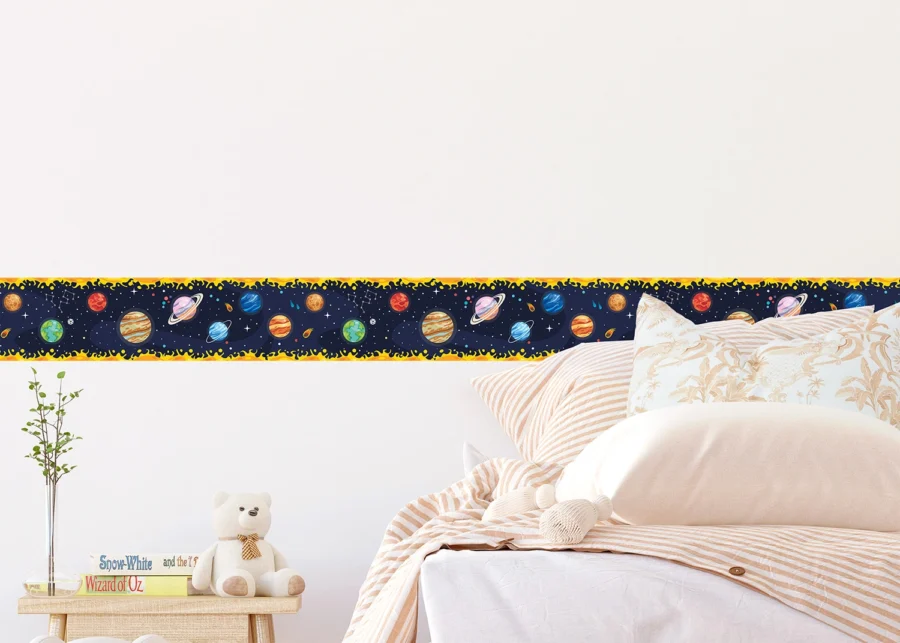 Dětská samolepící bordura na zeď Kosmický Průvod | 5 m x 13.8 cm | WBD 8257 - Obrázek 4