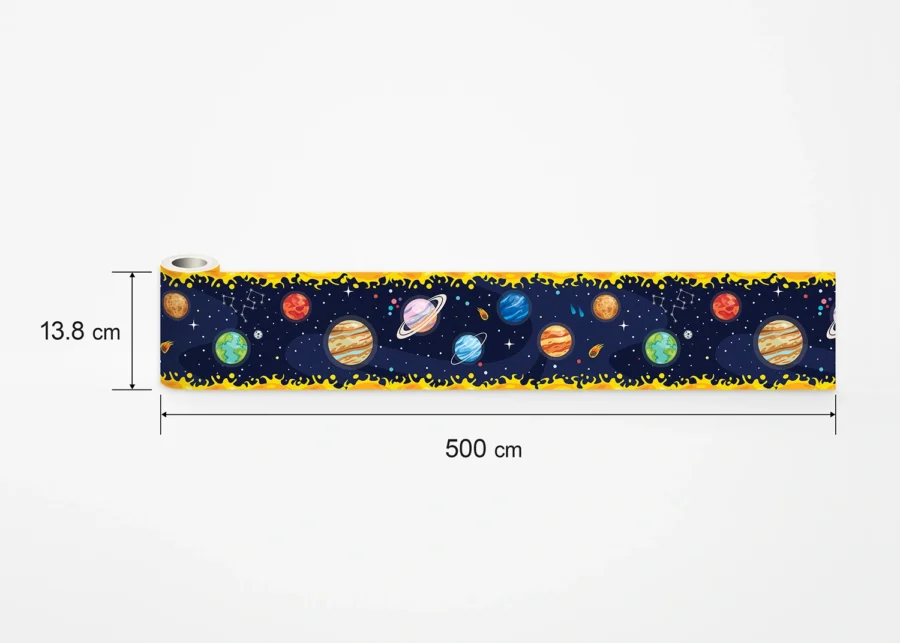Dětská samolepící bordura na zeď Kosmický Průvod | 5 m x 13.8 cm | WBD 8257 - Obrázek 6